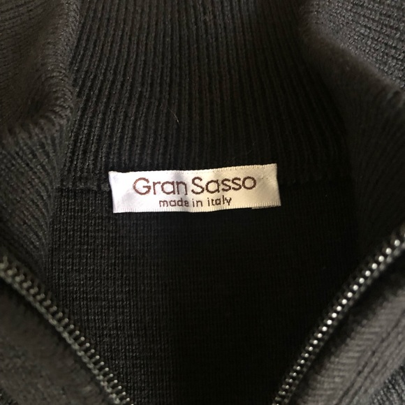 Vintage Gran Sasso Italy Black Wool Full Zip Cardigan Jacket Men’s XL? - Picture 2 of 6